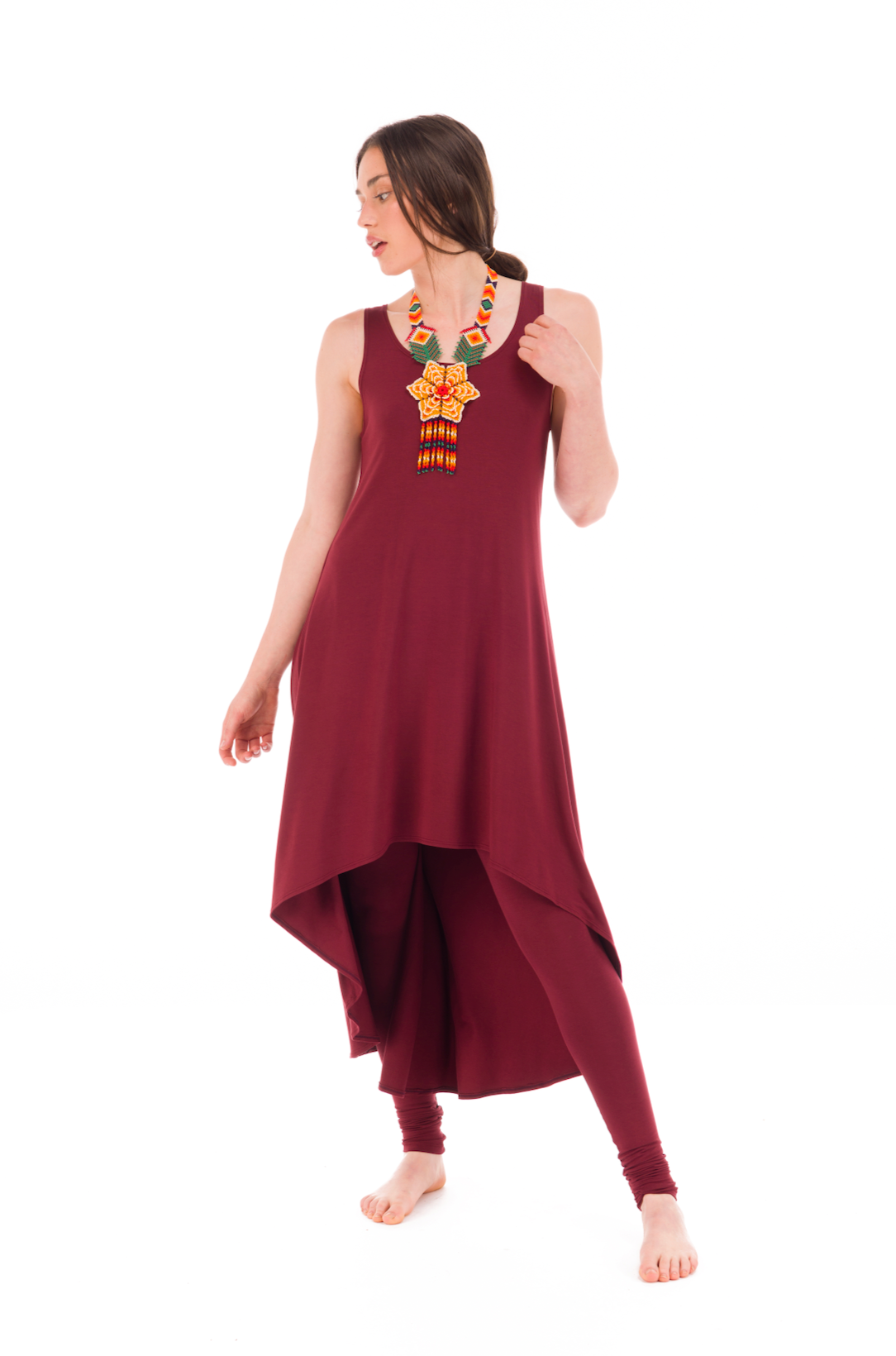 BAMBOO ELFIN DRESS BURGUNDY