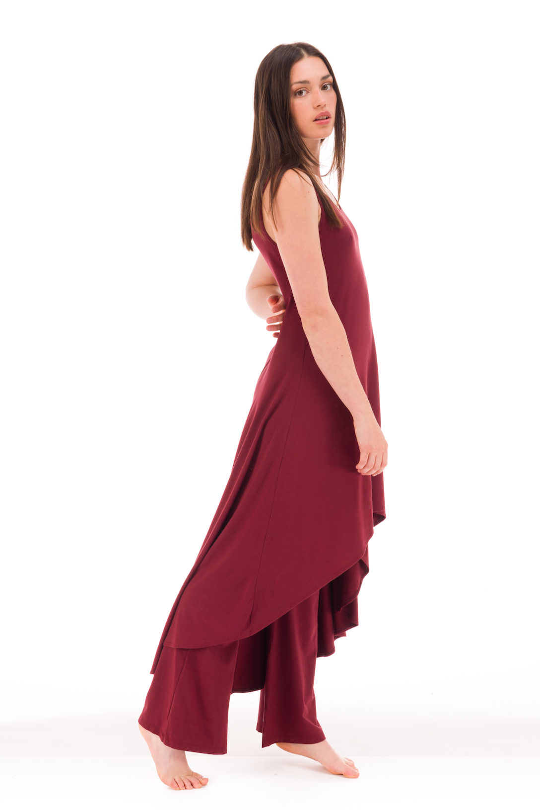 BAMBOO ELFIN DRESS BURGUNDY