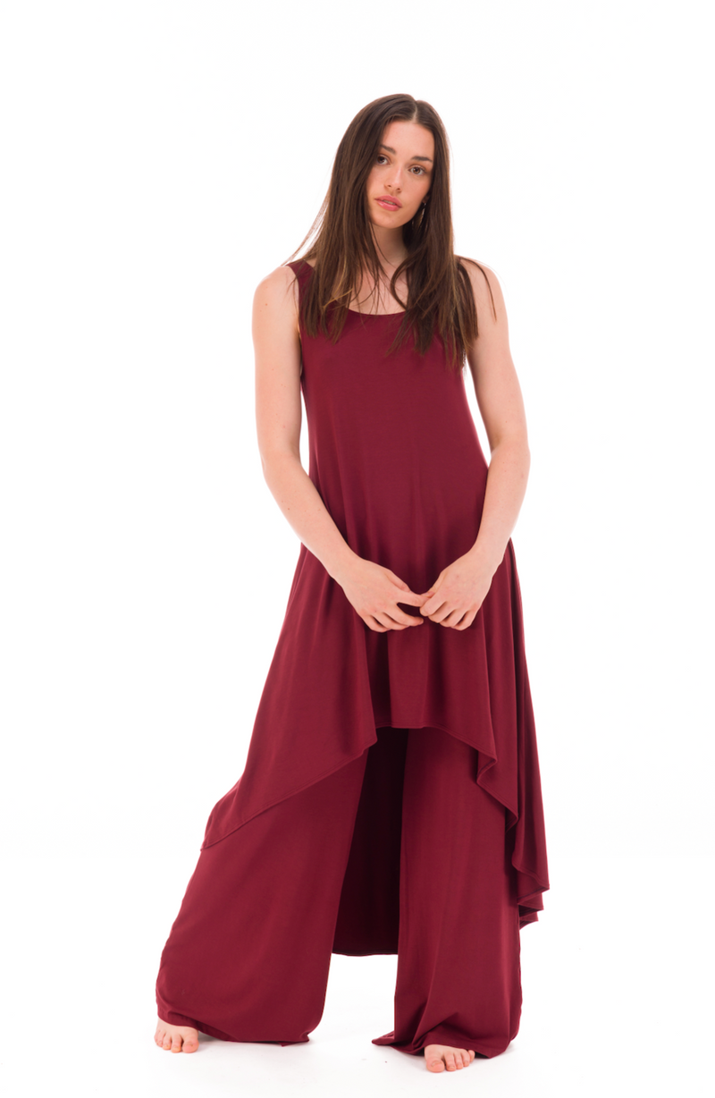 BAMBOO ELFIN DRESS BURGUNDY