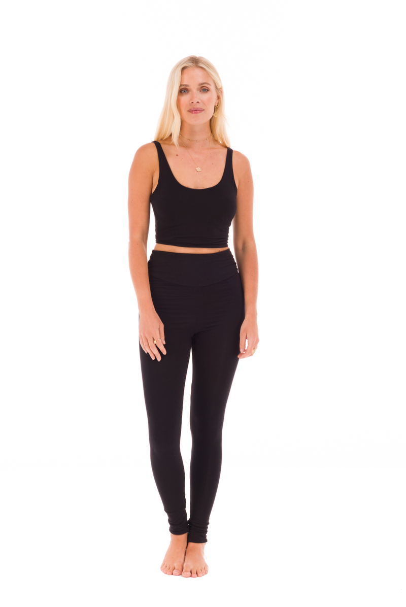 REVERSIBLE YOGA PANTS BLACK- BROWN