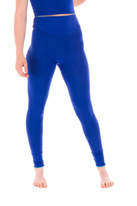 BAMBOO REVERSIBLE YOGA PANTS COBALT BLUE - TURQUOISE