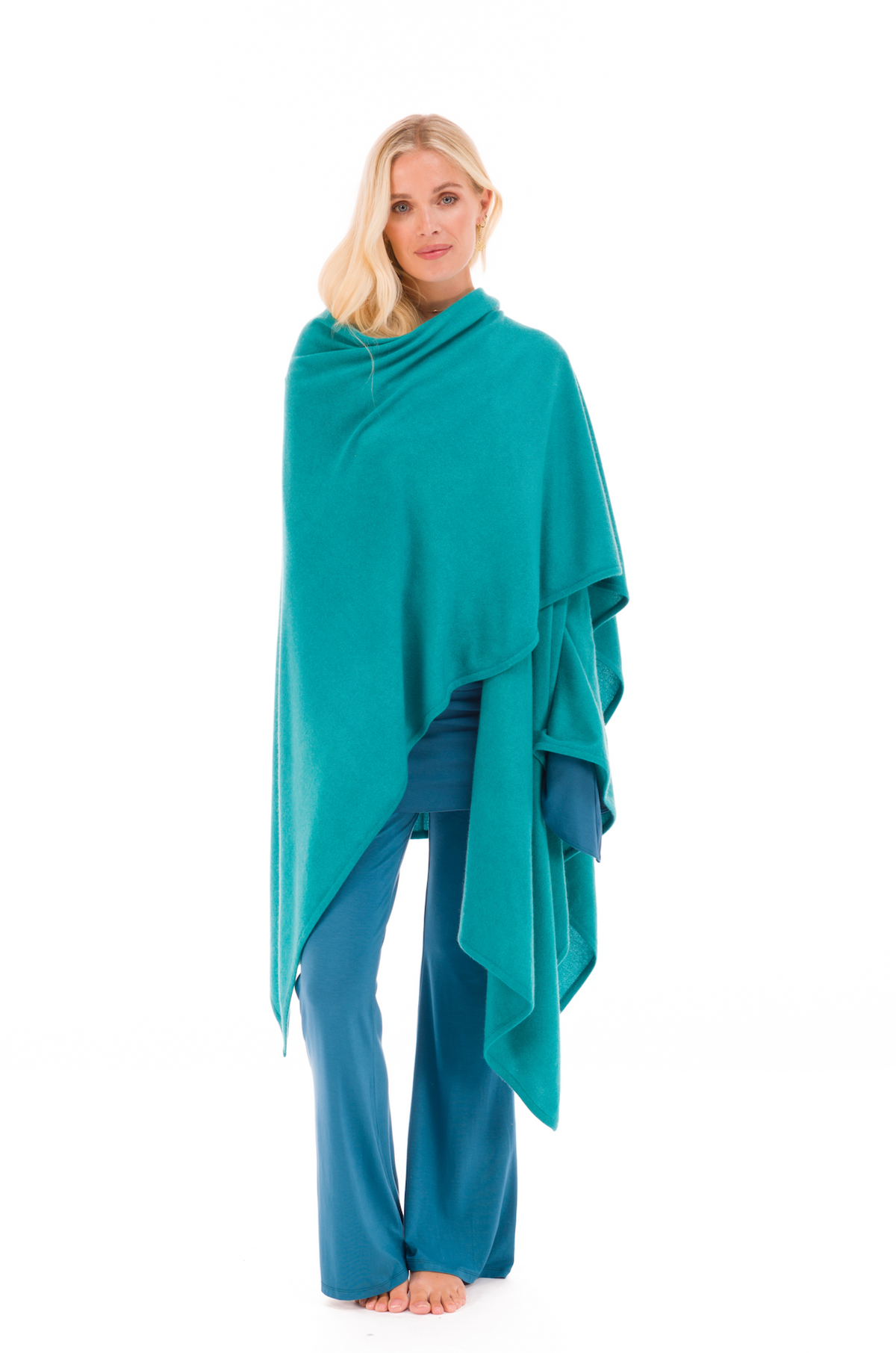 BAMBOO ANGEL WING SLEEVE DRESS TOP TEAL