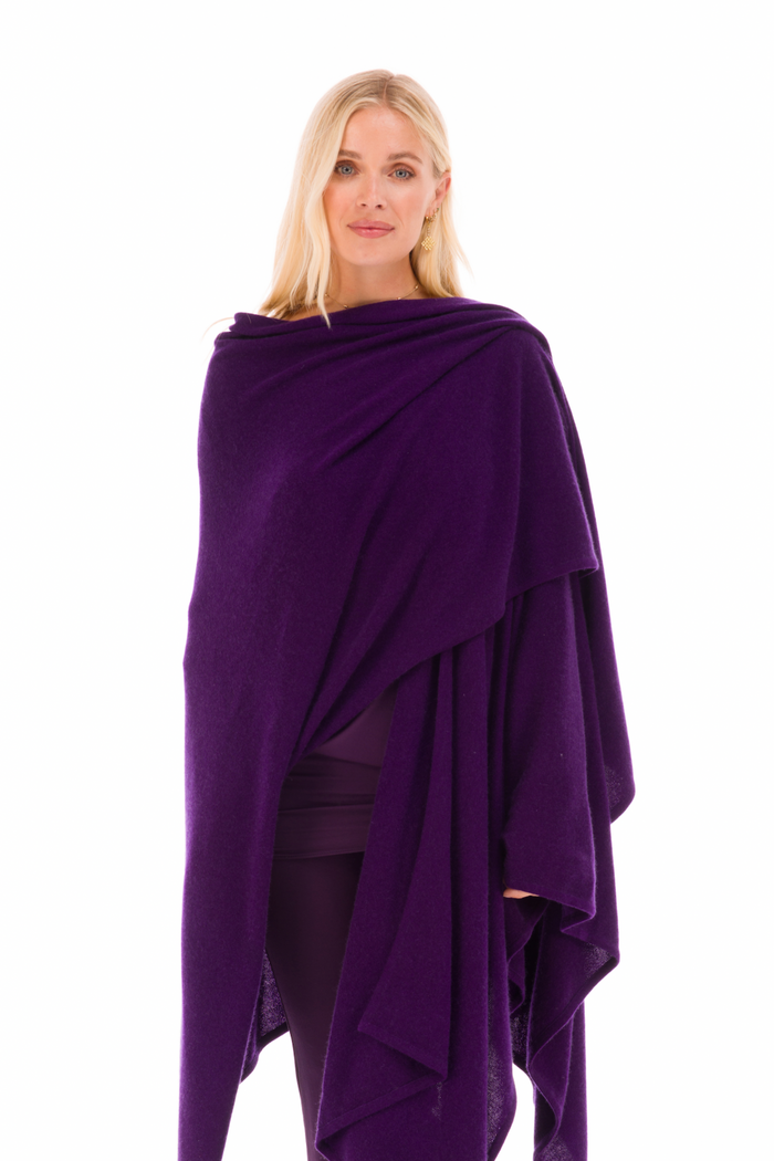 2 PLY AVALON CASHMERE CAPE AUBERGINE