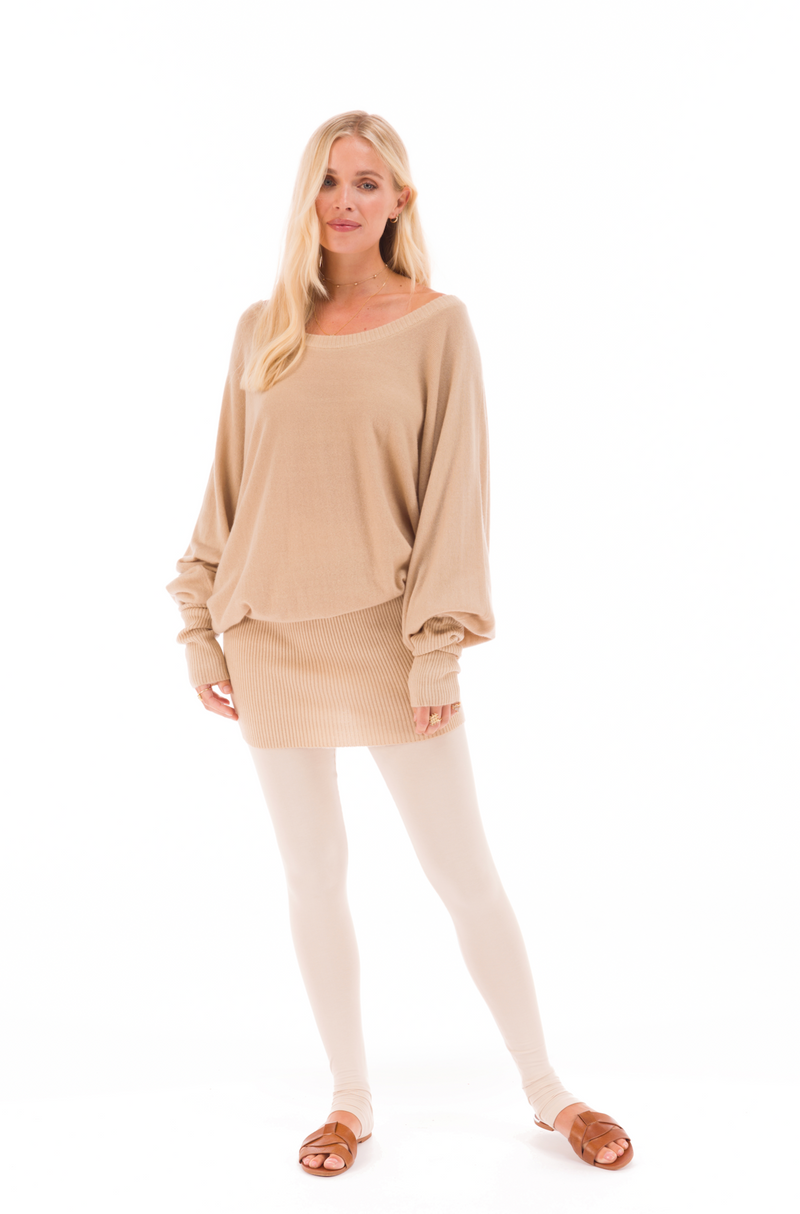 CASHMERE RAGLAN JUMPER TAUPE