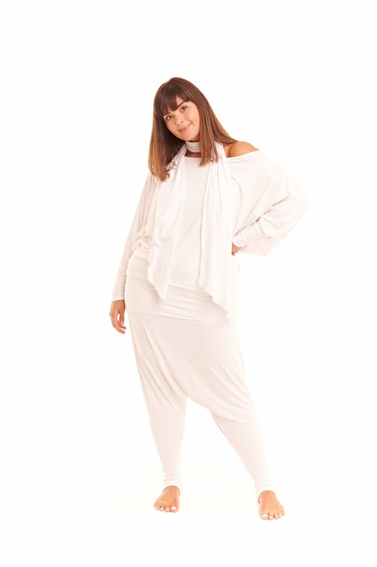 BAMBOO HAREM LOUNGE PANTS WHITE