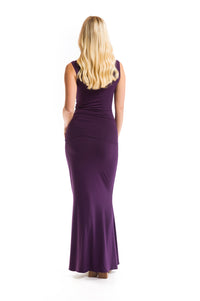 BAMBOO SIDE SLIT SKIRT DEEP PURPLE