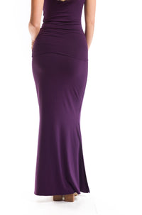 BAMBOO SIDE SLIT SKIRT DEEP PURPLE