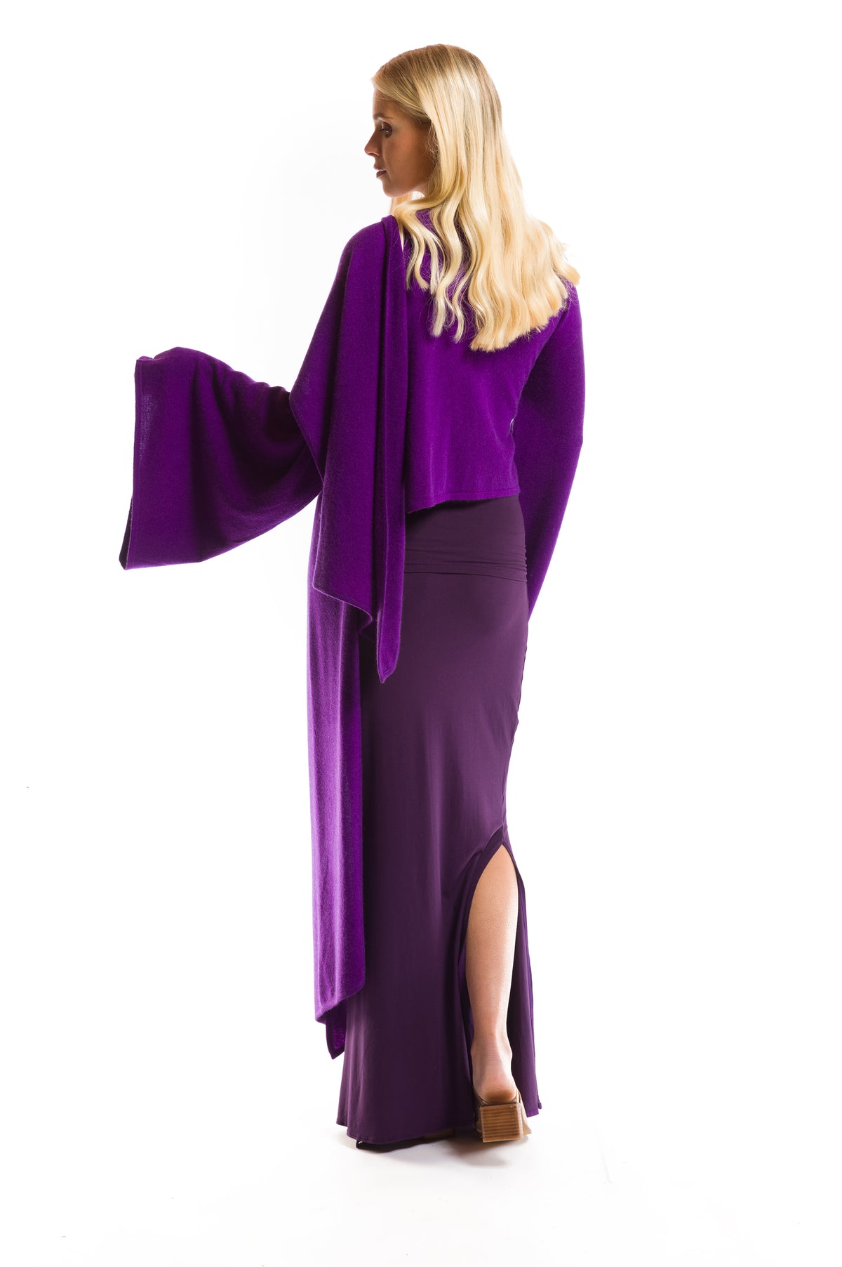 SIDE SLIT SKIRT DEEP PURPLE