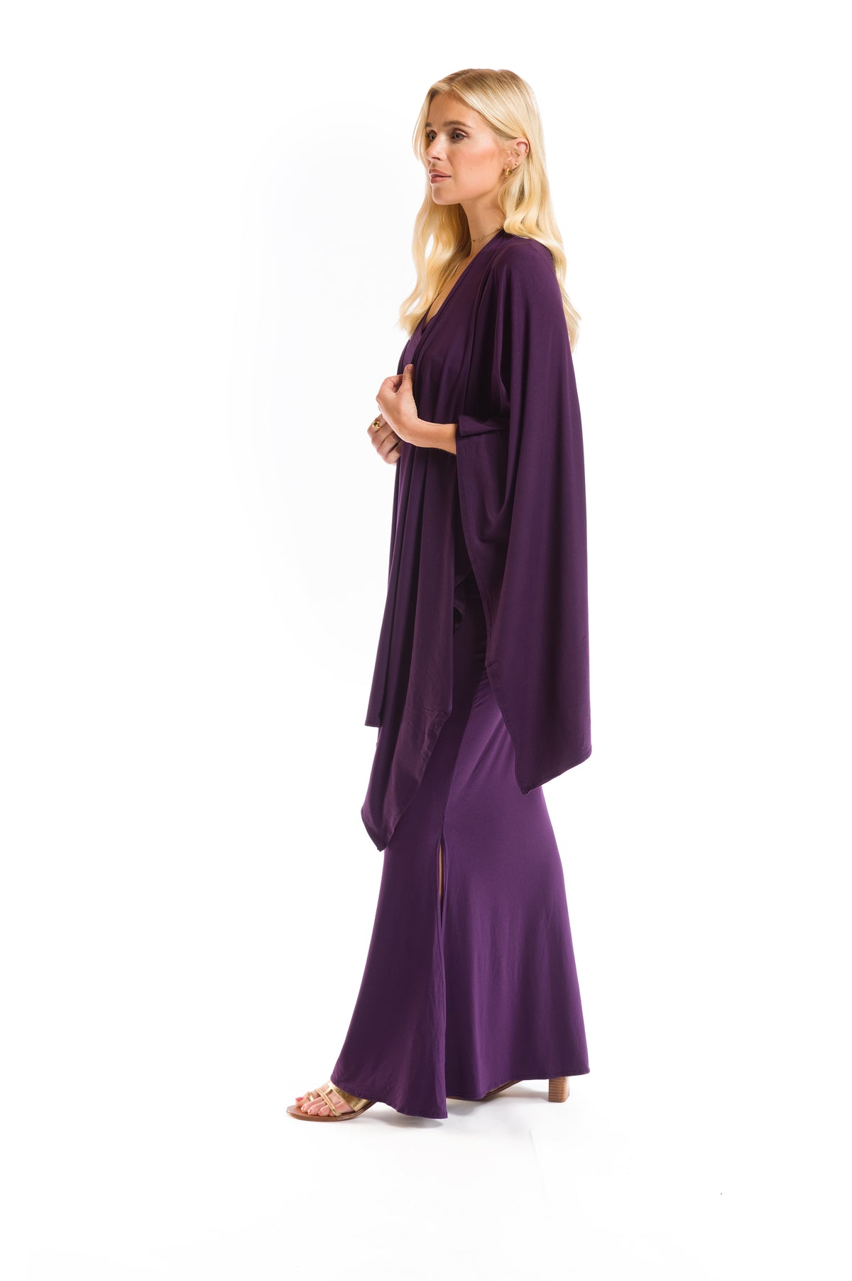 SIDE SLIT SKIRT DEEP PURPLE