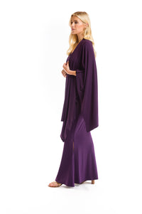 BAMBOO SIDE SLIT SKIRT DEEP PURPLE