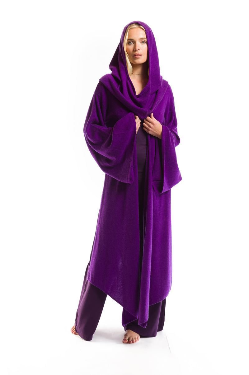 2 PLY CASHMERE DRAPED SHRUG PURPLE