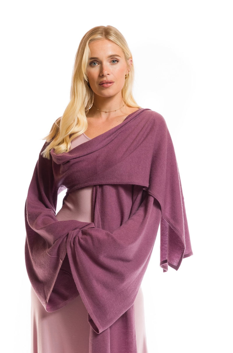 CASHMERE ULTRA FINE DRAPED SHRUG ROSEWOOD