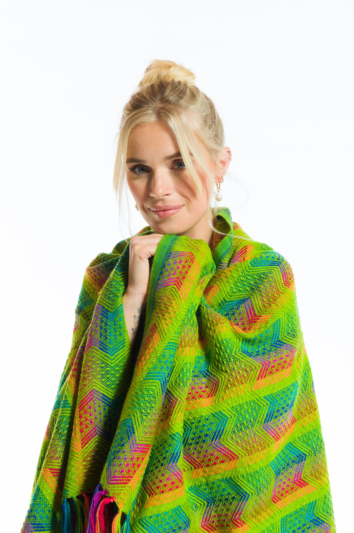 ALPACA SHAWL / BLANKET - LIME