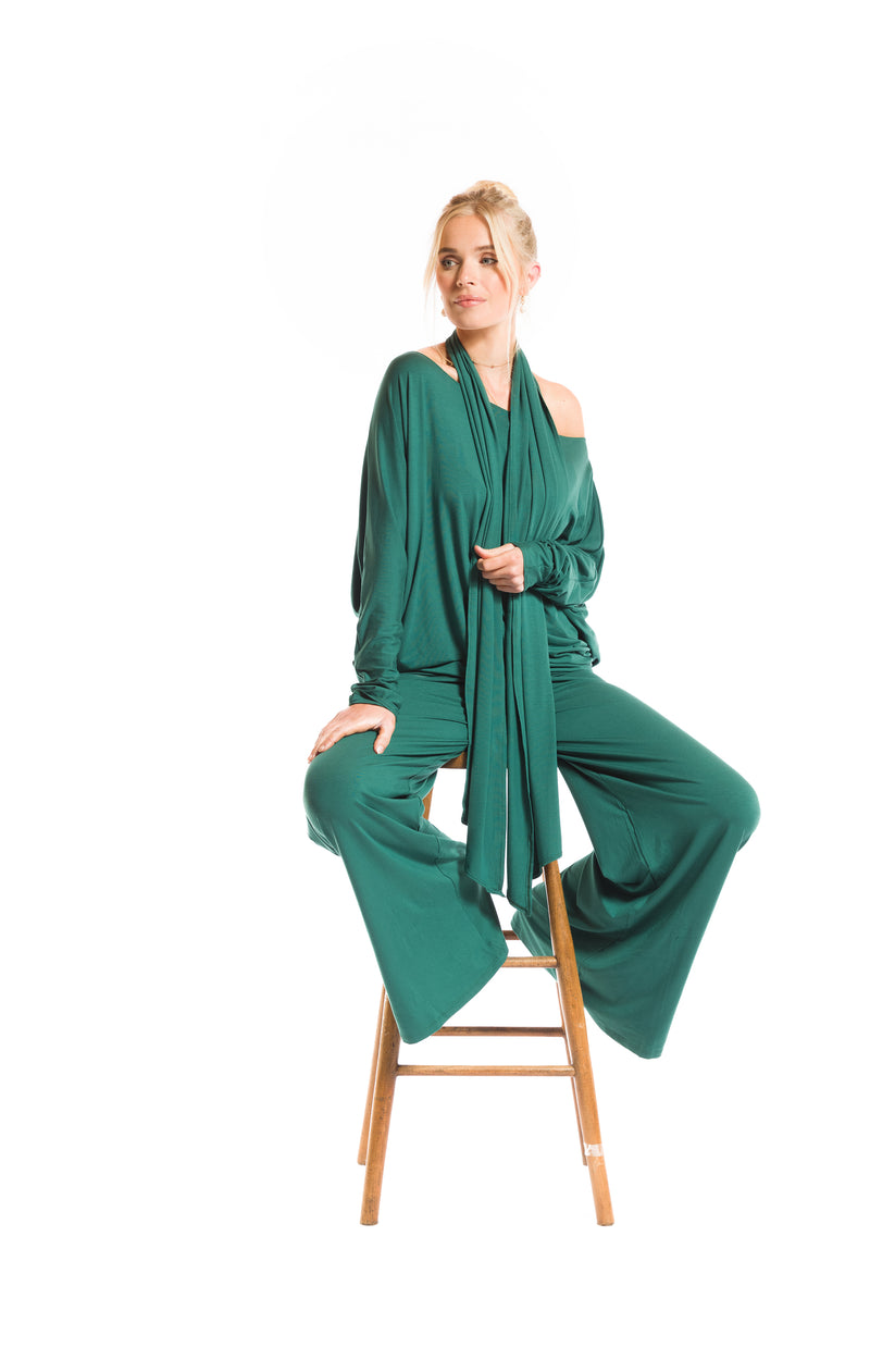 BAMBOO PALAZZO PANTS FLORESTA