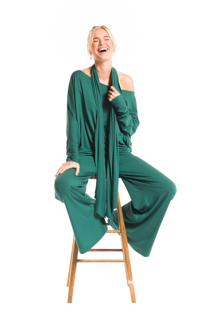 BAMBOO PALAZZO PANTS FLORESTA