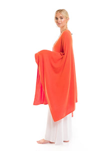 100% 2 PLY AVALON CASHMERE CAPE SPICY ORANGE
