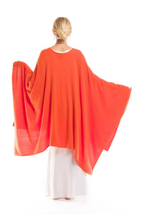 100% 2 PLY AVALON CASHMERE CAPE SPICY ORANGE