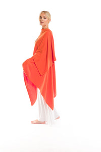 100% 2 PLY AVALON CASHMERE CAPE SPICY ORANGE