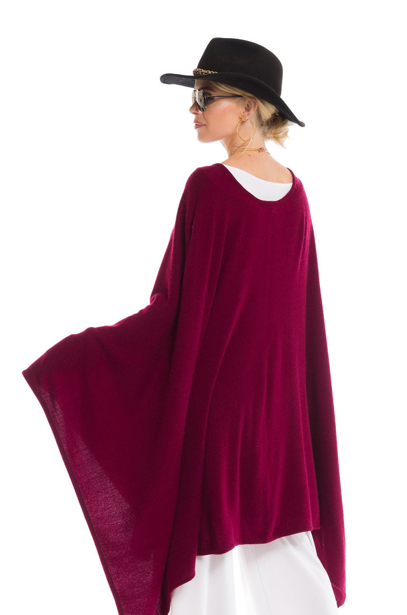 2 PLY AVALON CASHMERE CAPE BURGUNDY