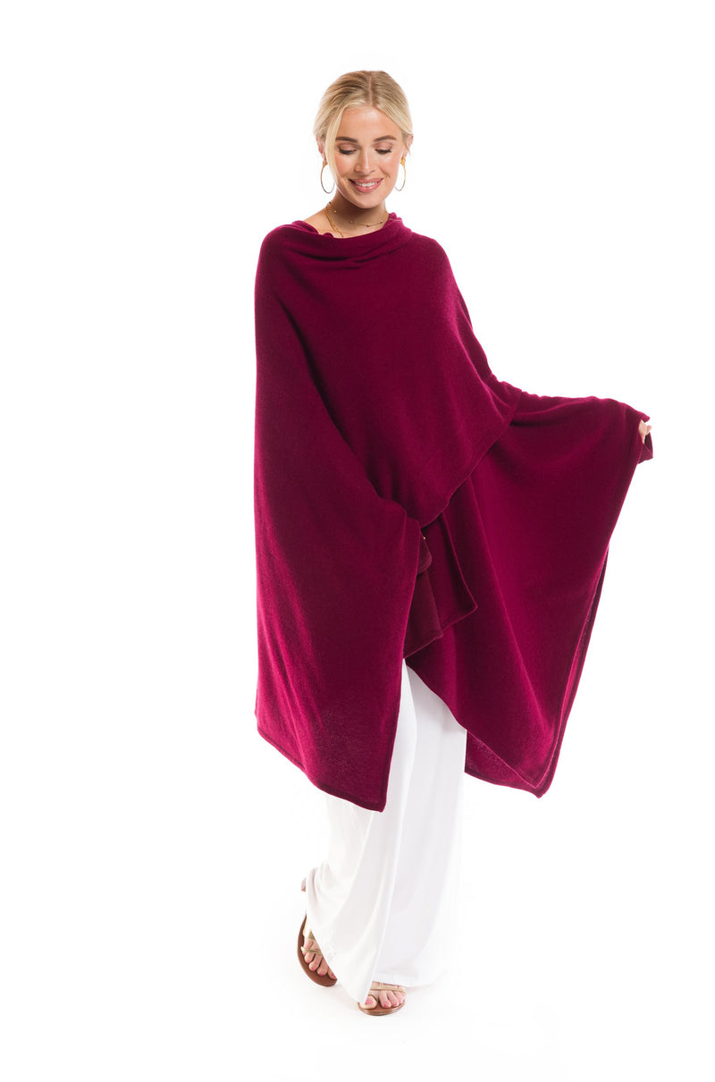 2 PLY AVALON CASHMERE CAPE BURGUNDY