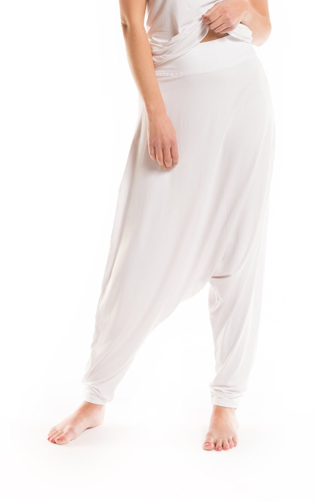 BAMBOO HAREM LOUNGE PANTS WHITE