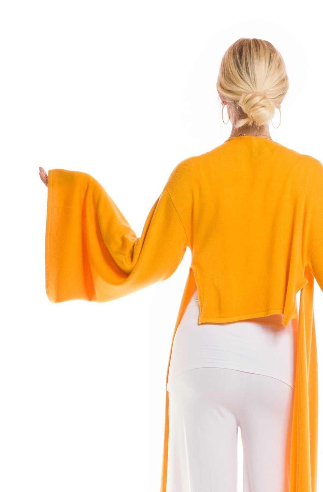 2 PLY CASHMERE DRAPED SHRUG TIBETAN YELLOW