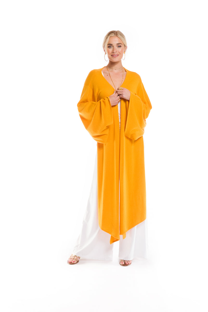 2 PLY CASHMERE DRAPED SHRUG TIBETAN YELLOW