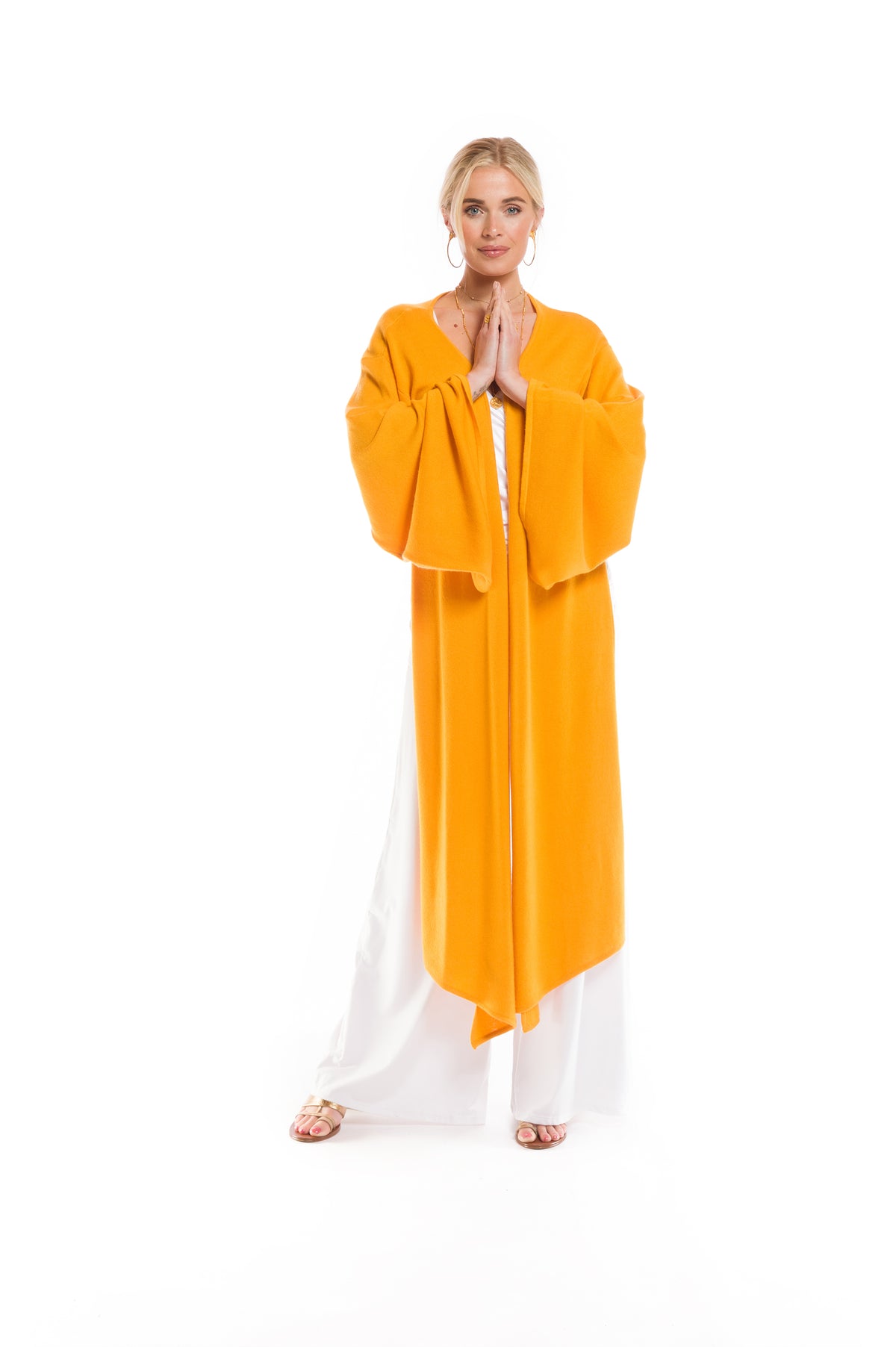 2 PLY CASHMERE DRAPED SHRUG TIBETAN YELLOW