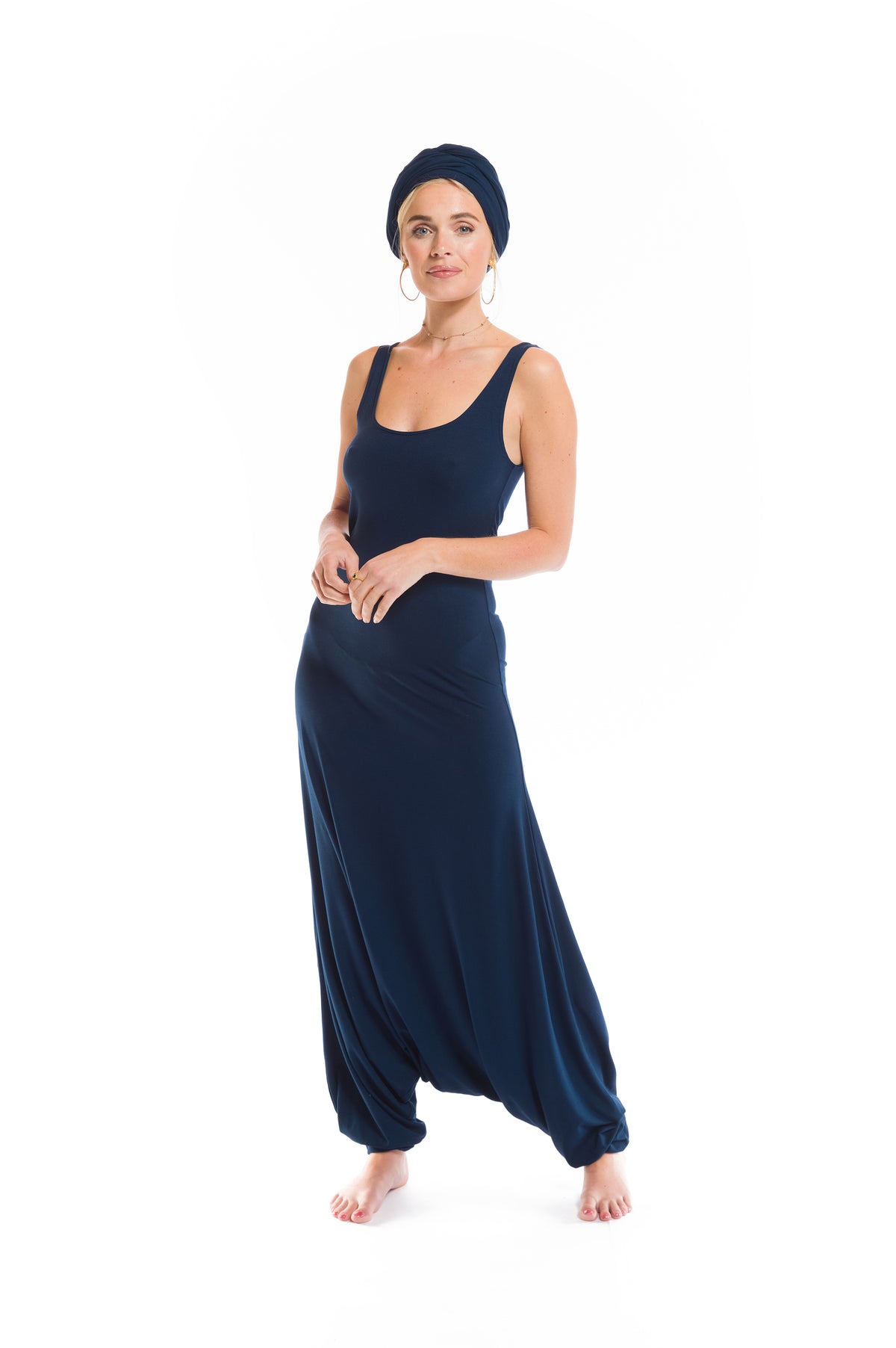 BAMBOO FITTED JUMPSUIT NAVY