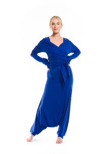 BAMBOO FITTED JUMPSUIT COBALT BLUE
