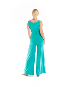 BAMBOO PALAZZO PANTS TURQUOISE