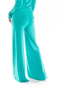 BAMBOO PALAZZO PANTS TURQUOISE