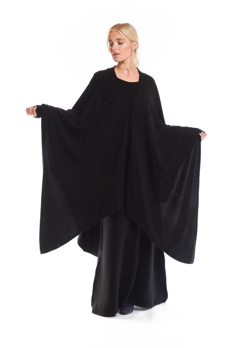 AVALON JEWELLED CASHMERE CAPE BLACK