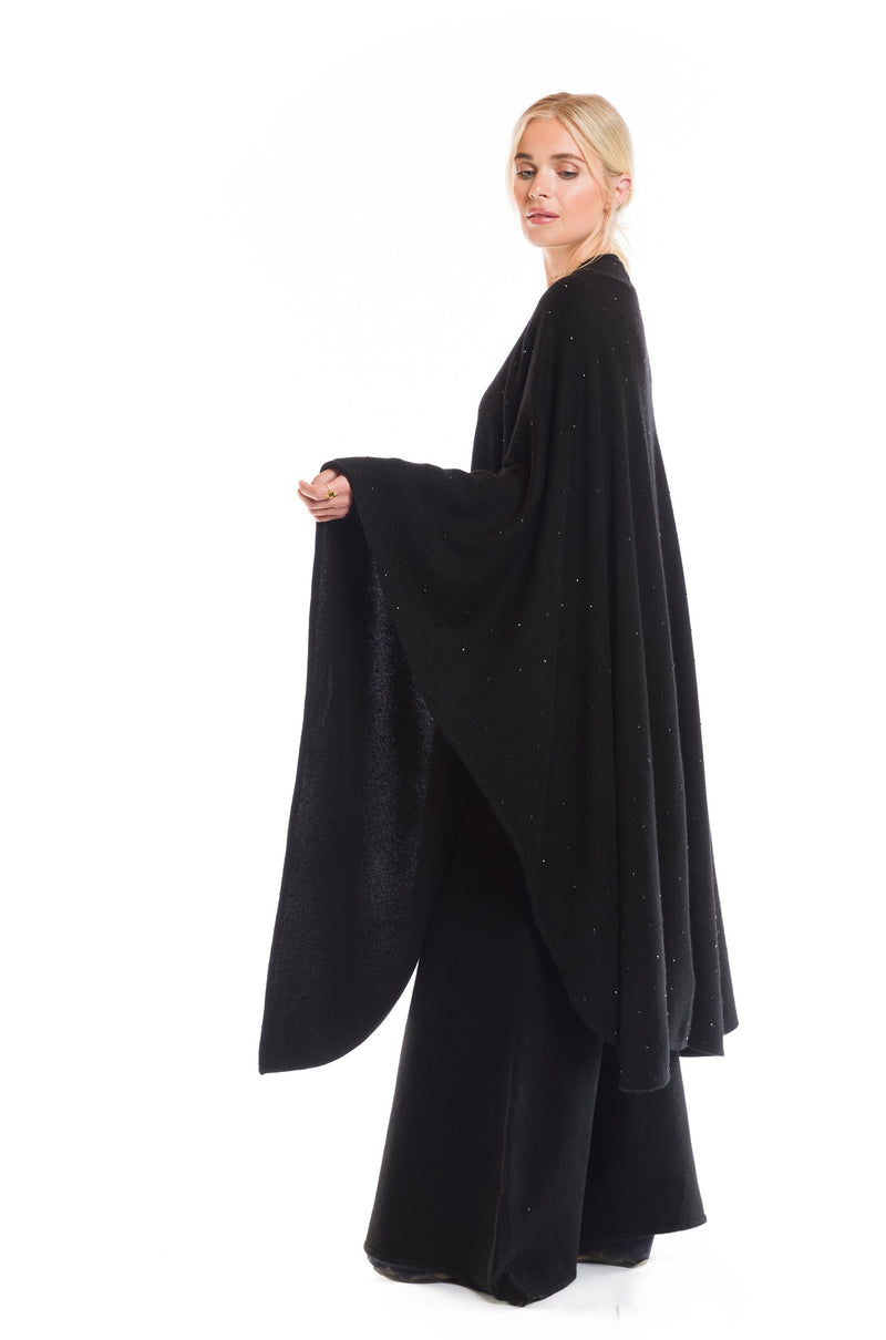 AVALON JEWELLED CASHMERE CAPE BLACK