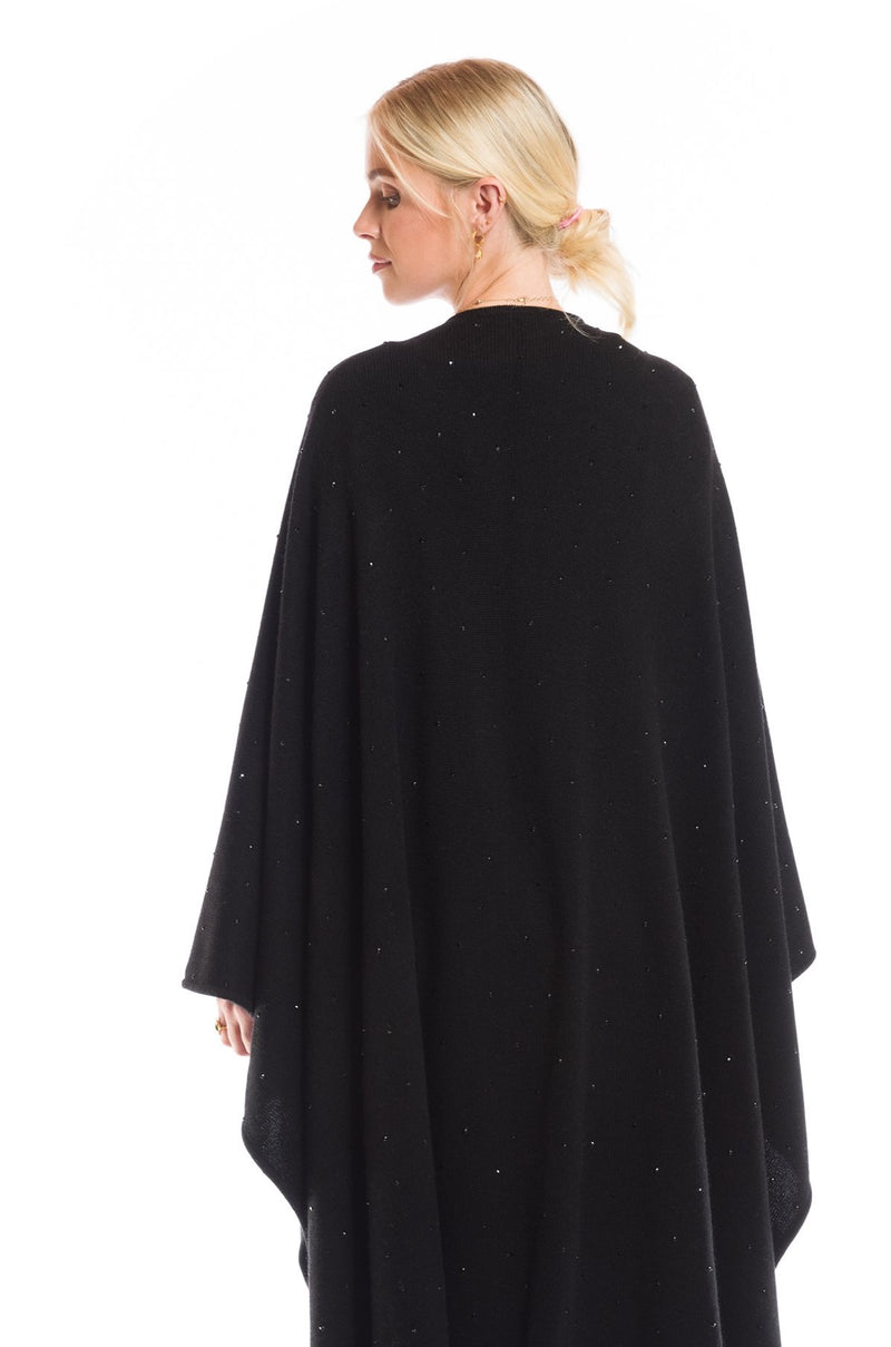 AVALON JEWELLED CASHMERE CAPE BLACK