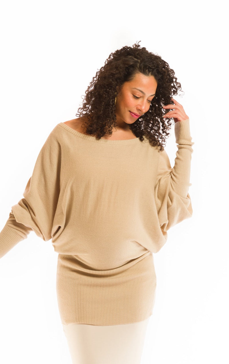 CASHMERE RAGLAN JUMPER TAUPE
