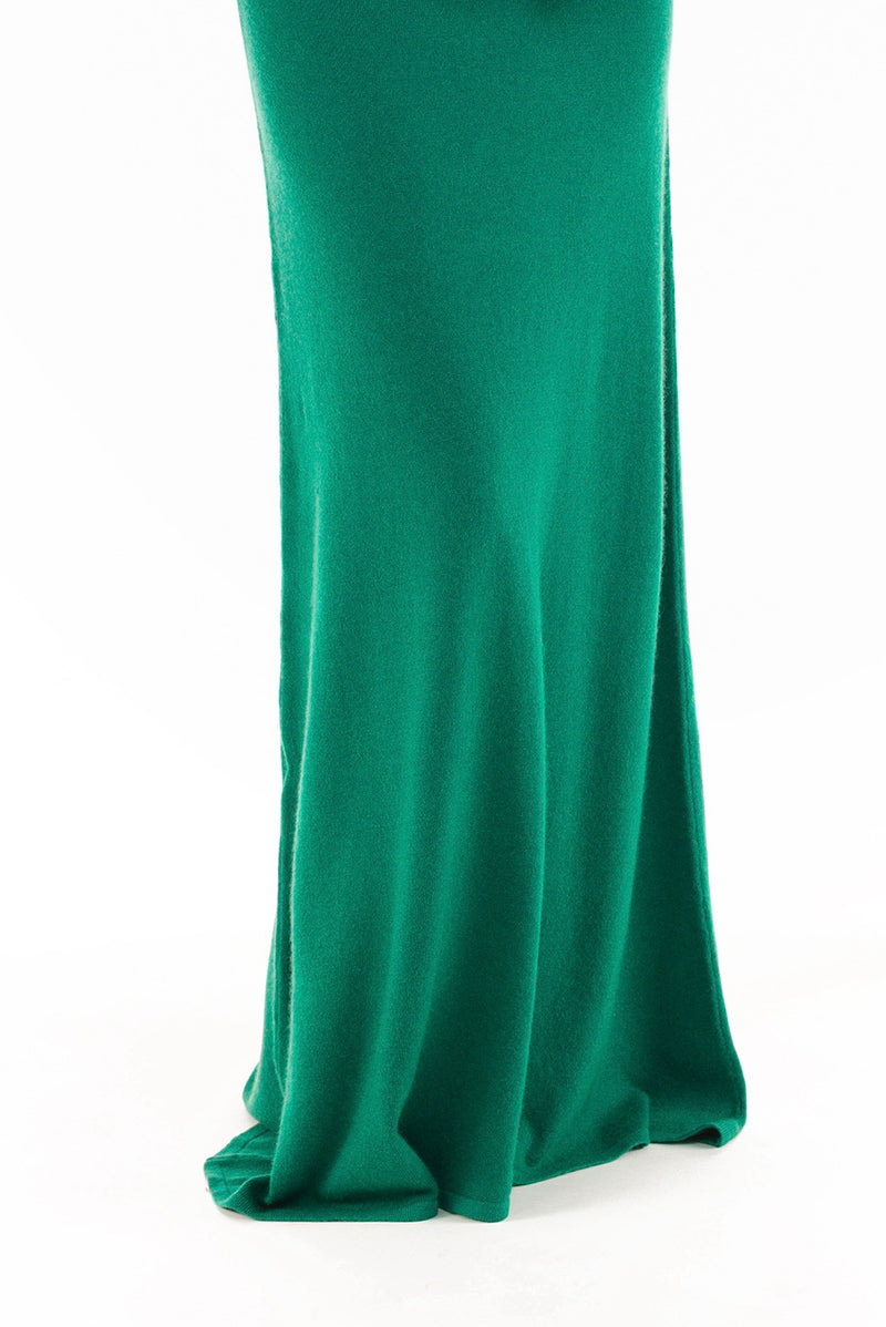 CASHMERE MAXI FITTED DRESS EMERALD GREEN