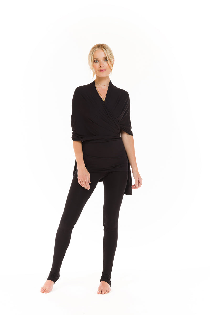 BAMBOO WRAP TOP BLACK