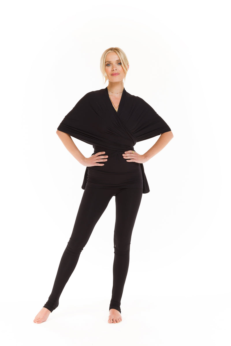 BAMBOO WRAP TOP BLACK