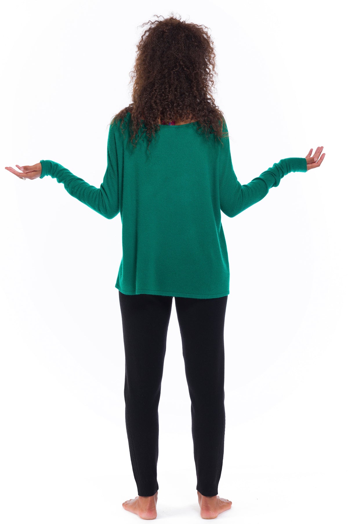 CASHMERE BOAT NECK JUMPER EMERALD