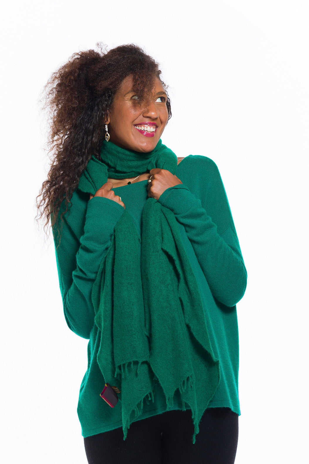 CASHMERE BOAT NECK JUMPER EMERALD