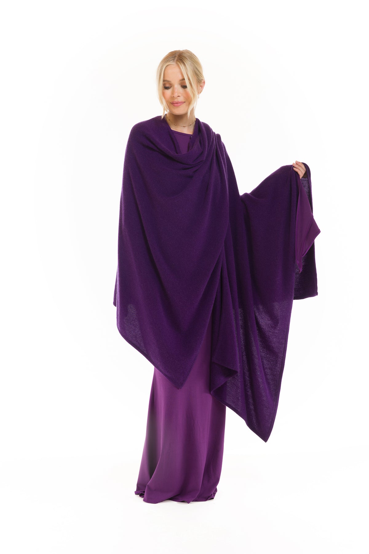 4 PLY AVALON CASHMERE CAPE PURPLE