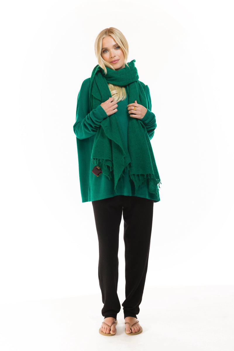 CASHMERE BOAT NECK JUMPER EMERALD