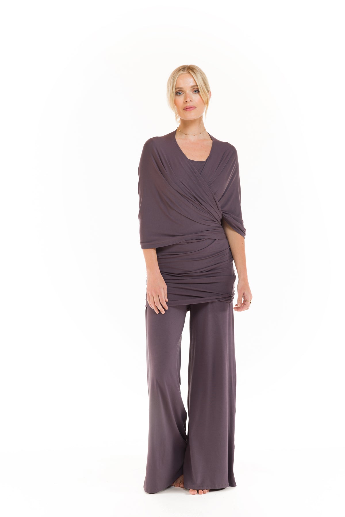 BAMBOO PALAZZO PANTS CHARCOAL