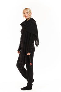 CASHMERE FELTED SCARF BLACK