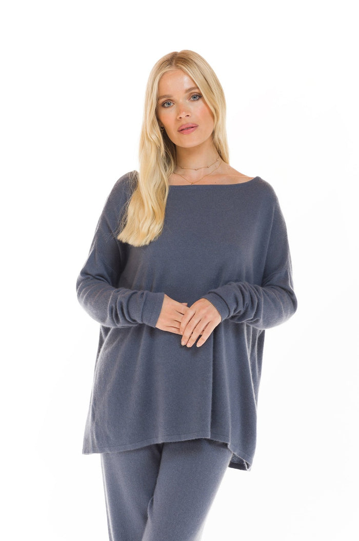 CASHMERE BOAT NECK JUMPER DOVE GREY