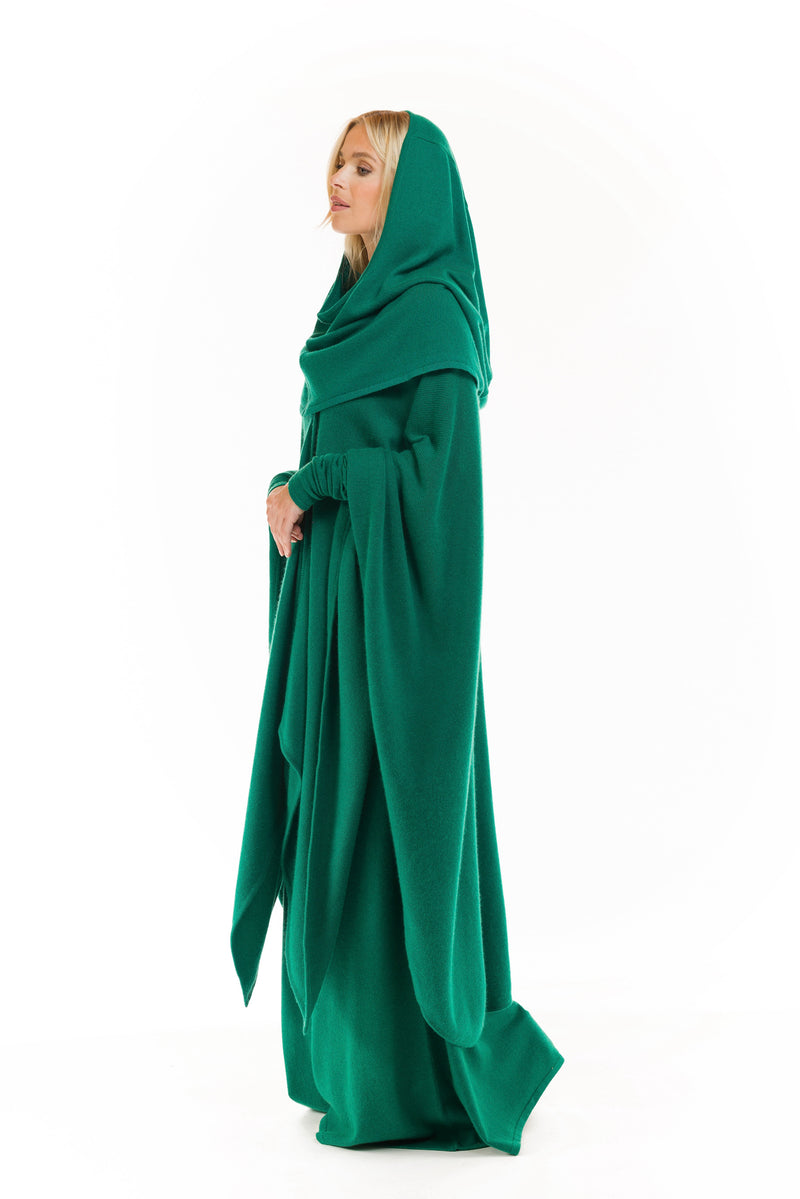 4 PLY AVALON CASHMERE CAPE EMERALD GREEN