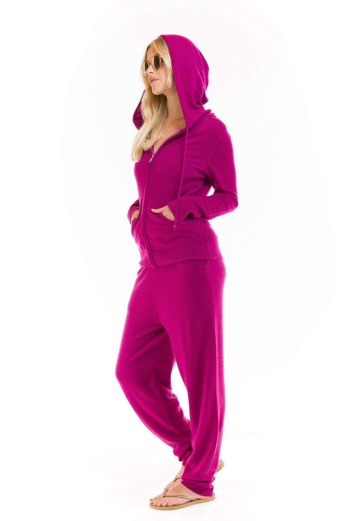 CASHMERE TRACKSUIT SET FUCHSIA