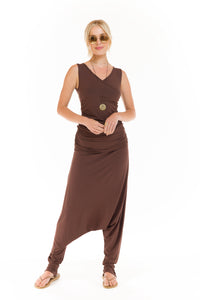 BAMBOO CROSSOVER TOP BROWN