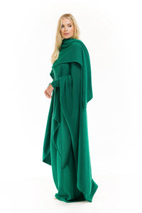 CASHMERE MAXI FITTED DRESS EMERALD GREEN